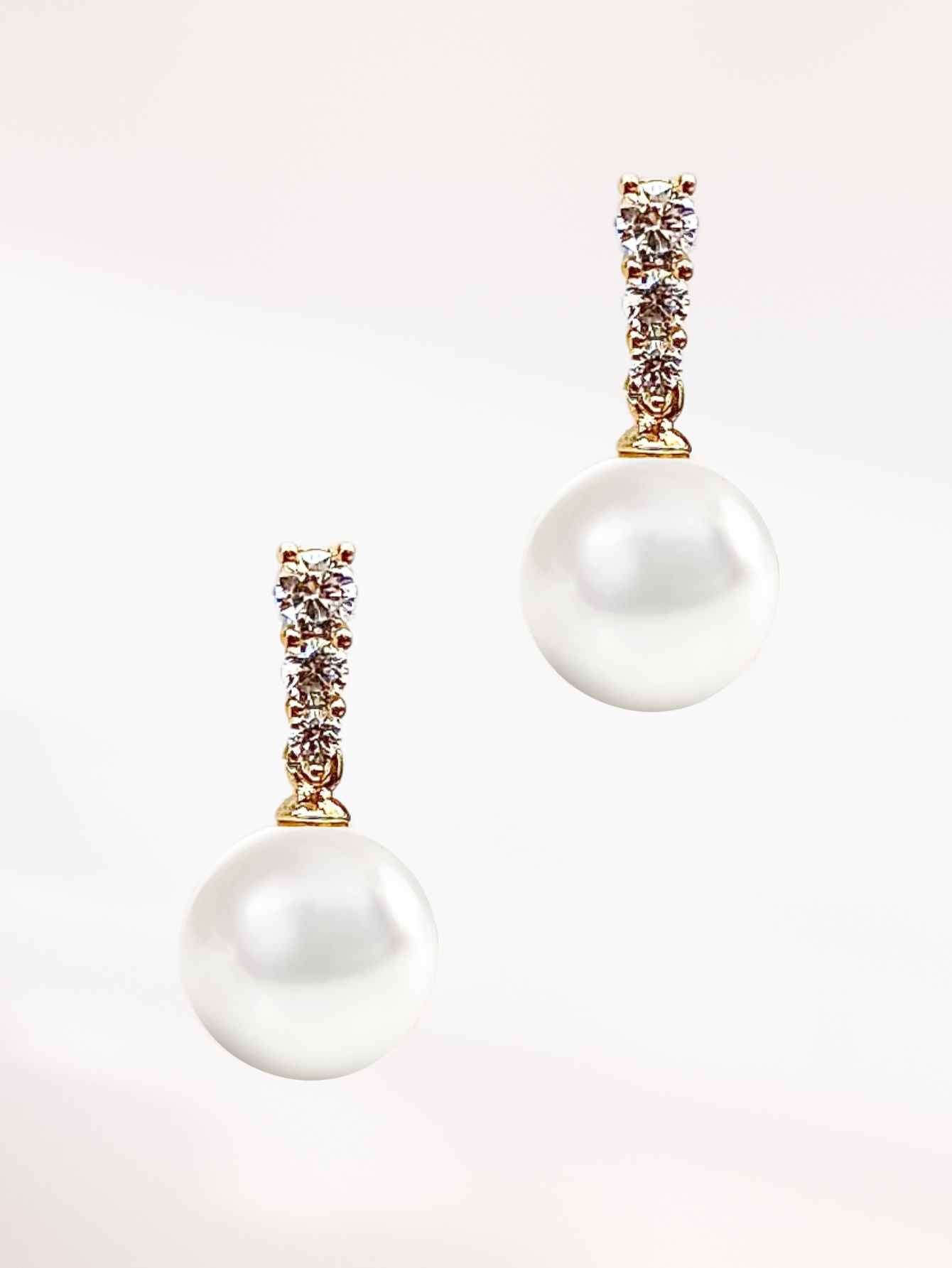 Shell Pearl & Crystal Earrings