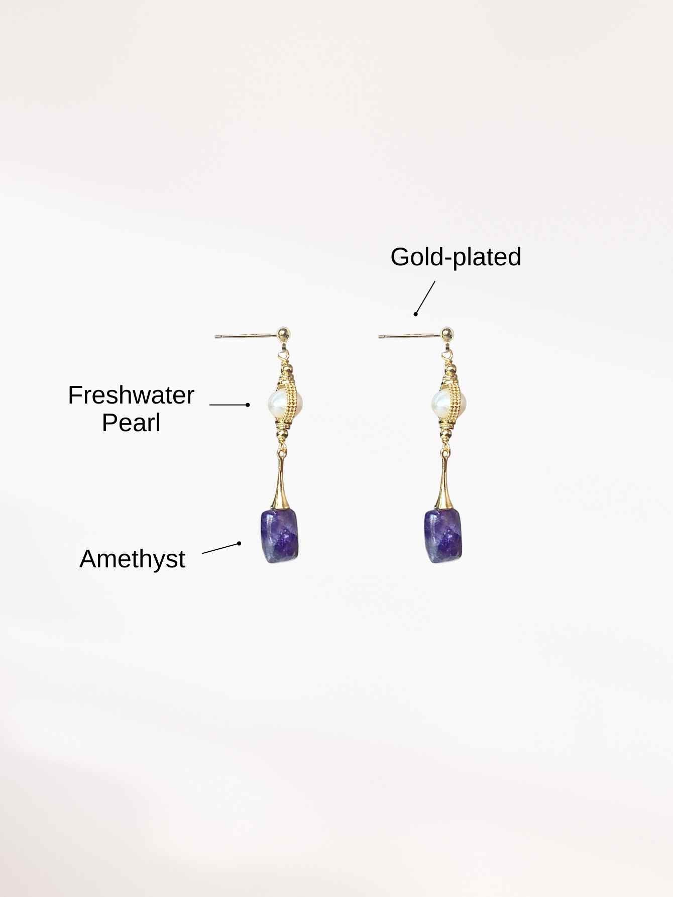 Freshwater Pearl & Amethyst Earrings