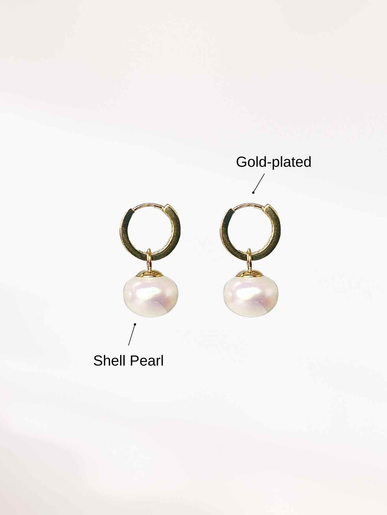 Shell Pearl Hoop Earrings