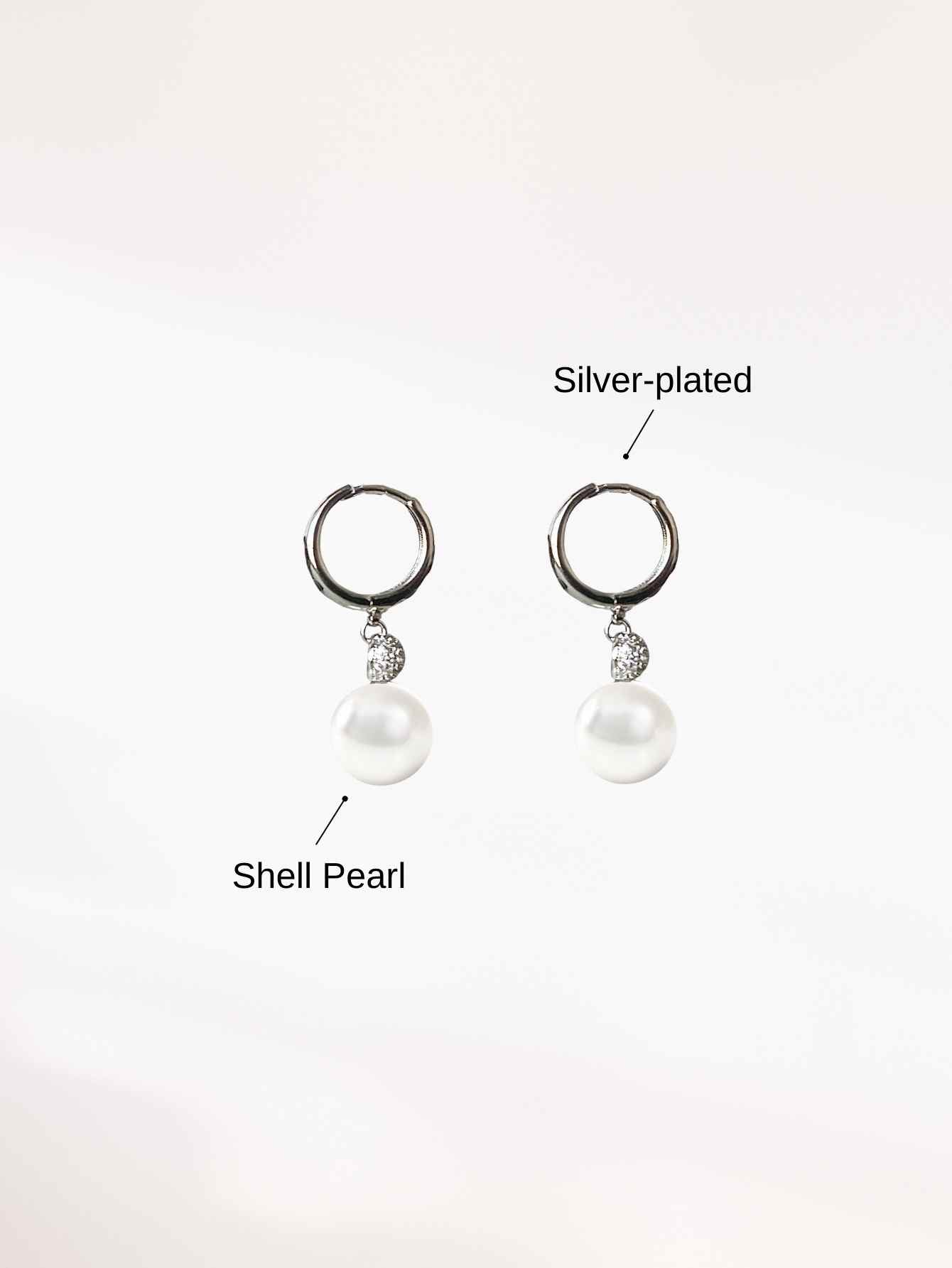Shell Pearl Hoop Earrings