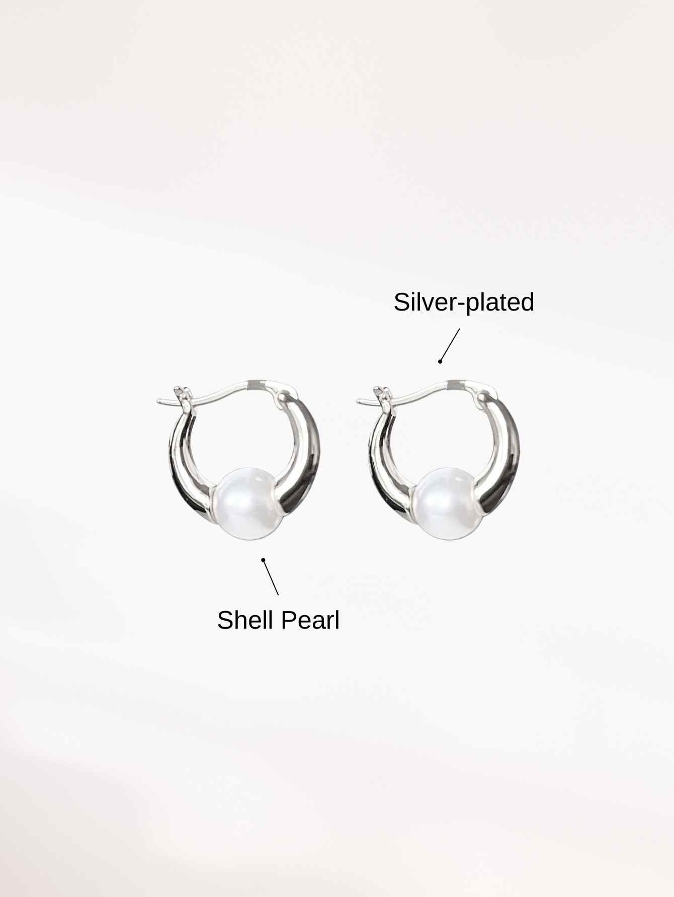Shell Pearl Hoop Earrings