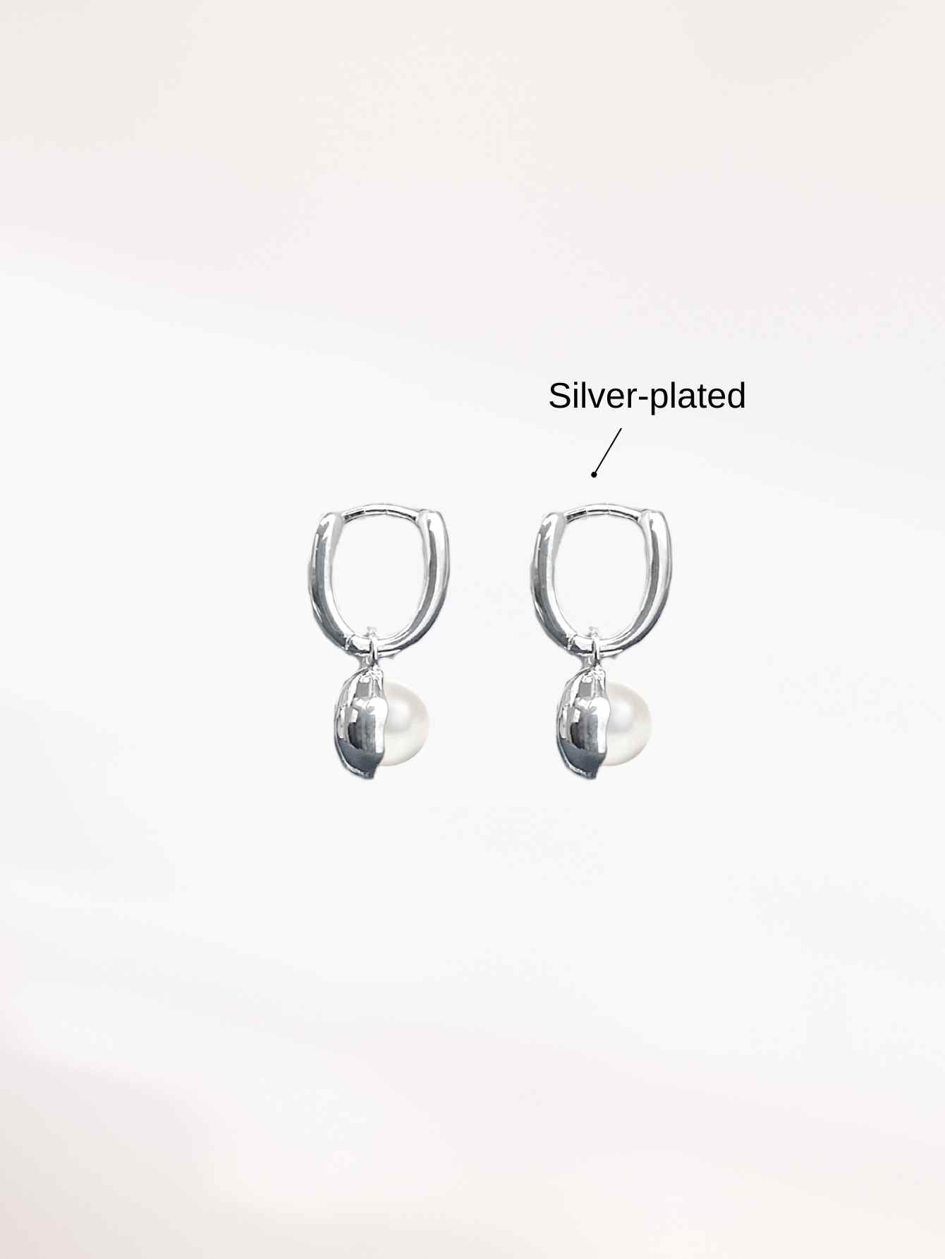 Shell Pearl Hoop Earrings