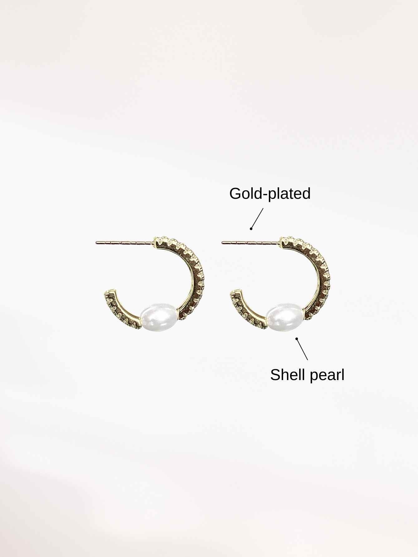 Shell Pearl Hoop Earrings