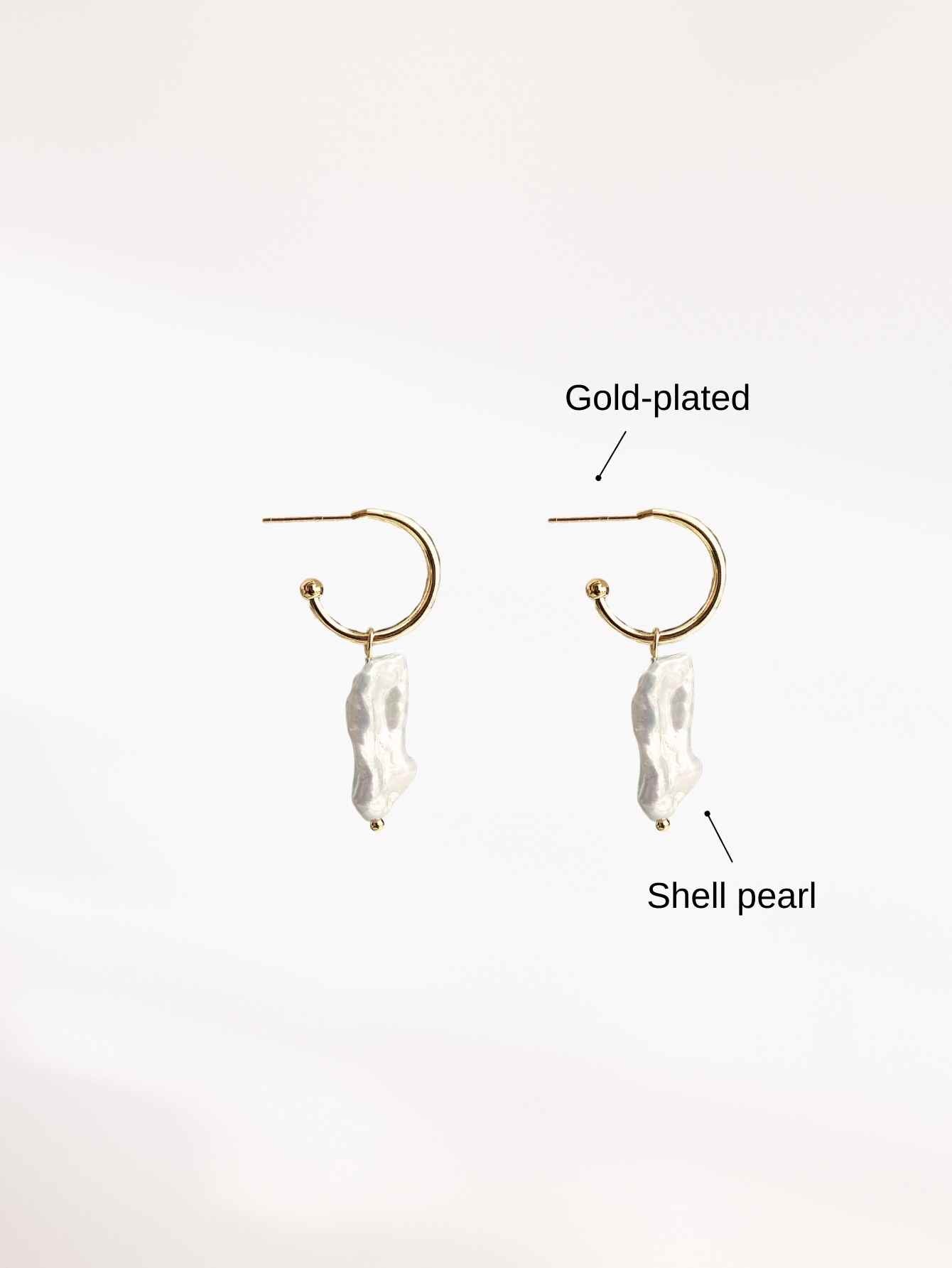 Shell Pearl Hoop Earrings