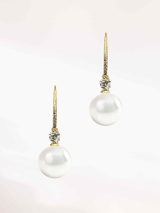 Gold Pearl & Crystal Earrings