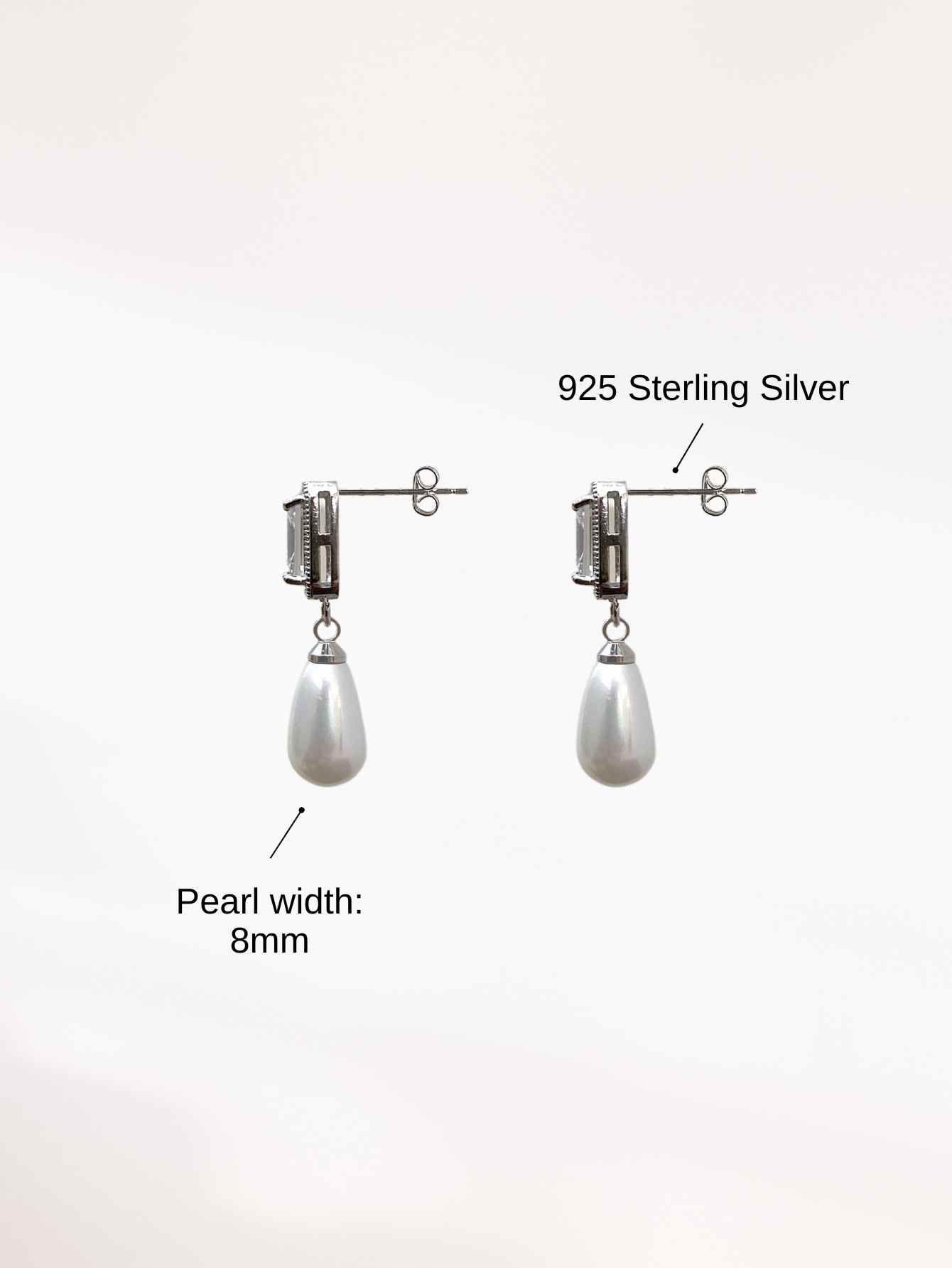 Pearl & Crystal Earrings (Silver)