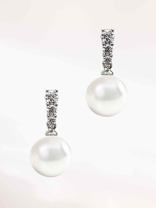 Shell Pearl & Crystal Earrings