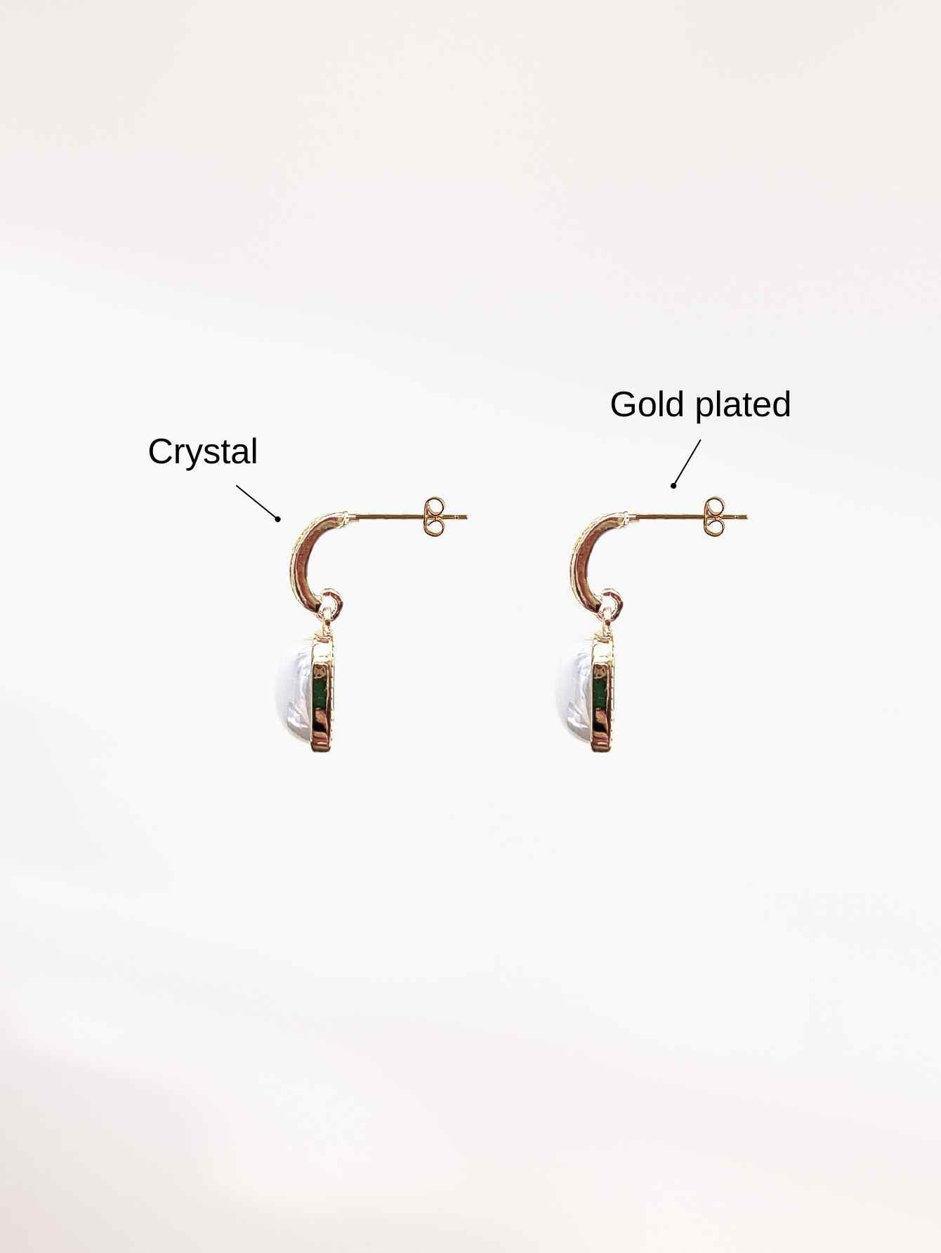 Square Pearl & Crystal Earrings