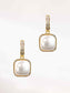 Square Shell Pearl & Crystal Earrings