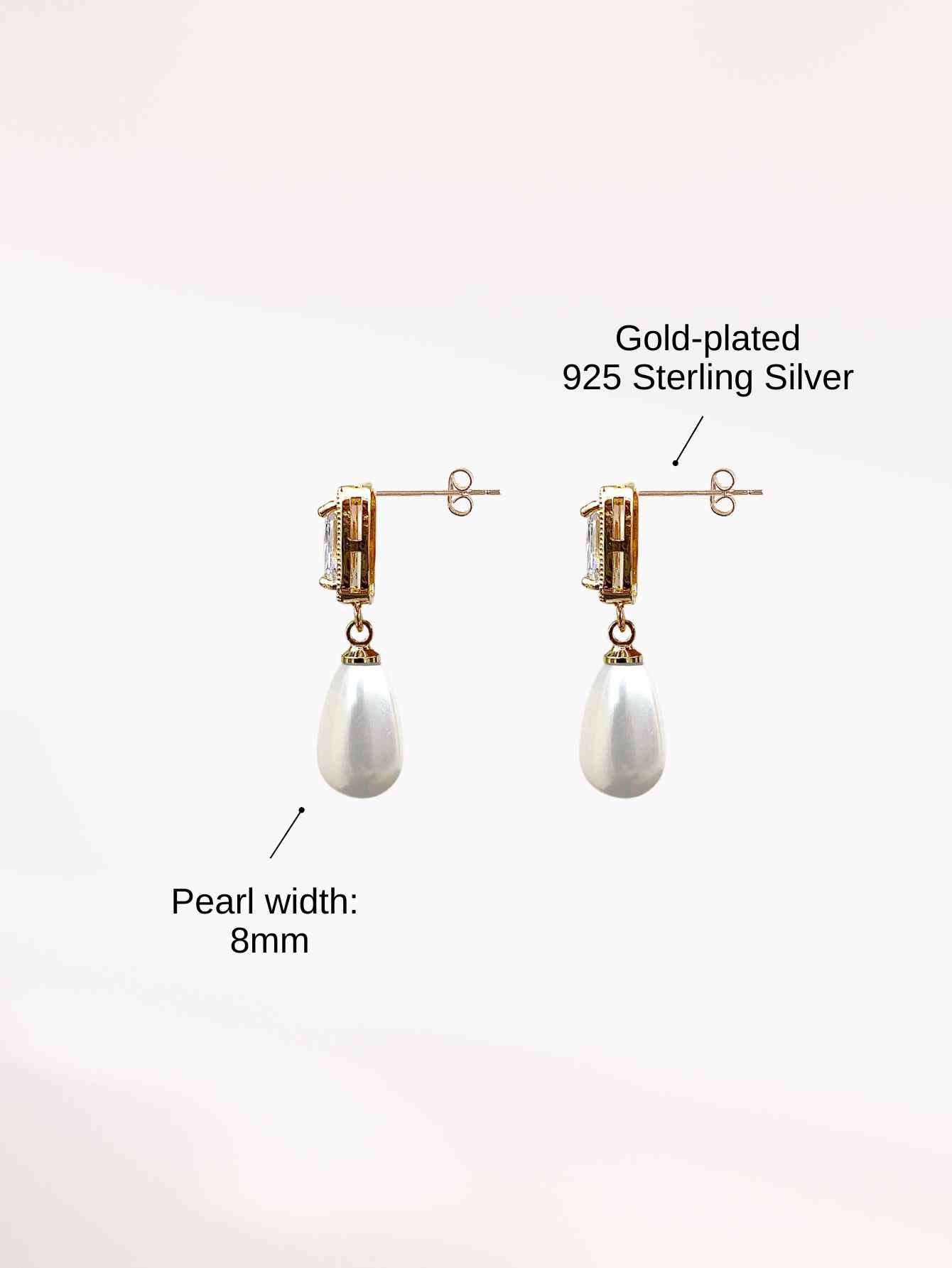 Pearl & Crystal Earrings (Gold)