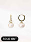 Shell Pearl Hoop Earrings