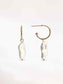 Shell Pearl Hoop Earrings